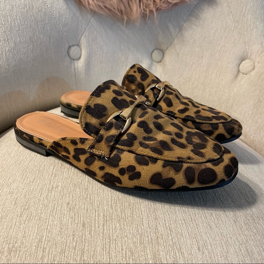 Bella Marie - Leopard Print Mules - Slip On - Size 8